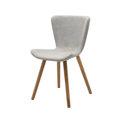 Teslin matbordsstol -äkta tyg och naturlig ek