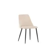 VENTURE DESIGN Nattmatsstol - beige polyester sammet och svart stål