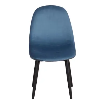VENTURE DESIGN Polar Chair XXS matbordsstol - blå velour och metall