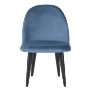 VENTURE DESIGN Velvet Chair XXS matbordsstol - blå velour och metall