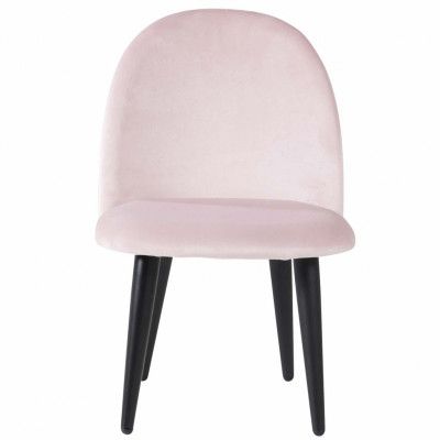 VENTURE DESIGN Velvet Chair XXS matbordsstol - rosa velour och metall