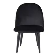 VENTURE DESIGN Velvet Chair XXS matbordsstol - svart velour och metall