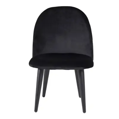 VENTURE DESIGN Velvet Chair XXS matbordsstol - svart velour och metall