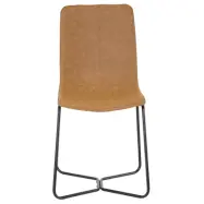 VENTURE DESIGN X-Chair matbordsstol - cognac polyester och svart metall