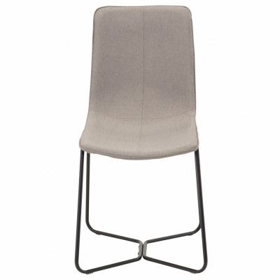 VENTURE DESIGN X-Chair matbordsstol - grå polyester och svart metall