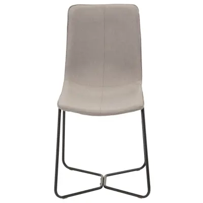 VENTURE DESIGN X-Chair matbordsstol - grå polyester och svart metall