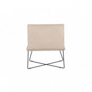 VENTURE DESIGN X-lounge stol - beige sammet och svart stål