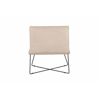 VENTURE DESIGN X-lounge stol - beige sammet och svart stål