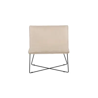 VENTURE DESIGN X-lounge stol - beige sammet och svart stål