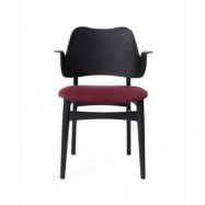 Warm Nordic Gesture stol, klädd sits Bordeaux-svartlackat bokstativ