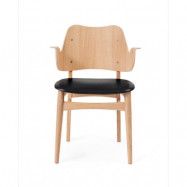 Warm Nordic Gesture stol, klädd sits läder prescott 207 black, vitoljat ekstativ, klädd sits