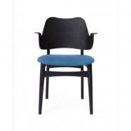 Warm Nordic Gesture stol, klädd sits Sea blue-svartlackat bokstativ