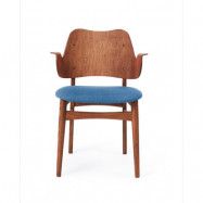 Warm Nordic Gesture stol, klädd sits Sea blue-teakoljat ekstativ