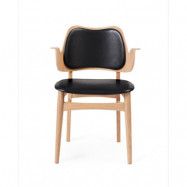 Warm Nordic Gesture stol, klädd sits&rygg läder prescott 207 black, vitoljat ekstativ, klädd sits, klädd rygg