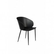 WHITE LABEL LIVING stol Gigi helt svart