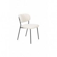 WHITE LABEL LIVING Stol Jolien Black/Bouclé