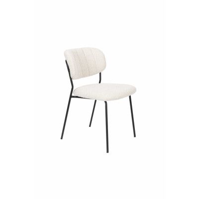 WHITE LABEL LIVING Stol Jolien Black/Bouclé
