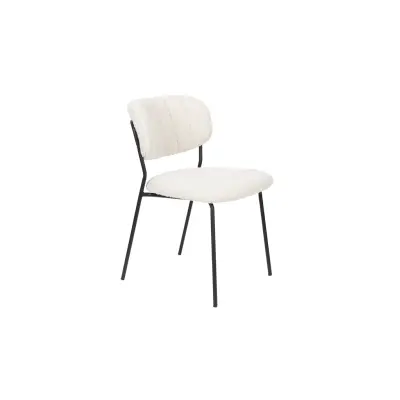 WHITE LABEL LIVING Stol Jolien Black/Bouclé