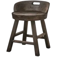 WOOOD ROSALIE DEKORATIV STOL/STOL I TRÄ MÖRKBRUN