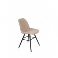 ZUIVER Albert Kuip Mjuk matbordsstol - beige polyester och svart ask