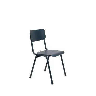 ZUIVER Back To School trädgårdsstol, stapelbar - gråblå aluminium