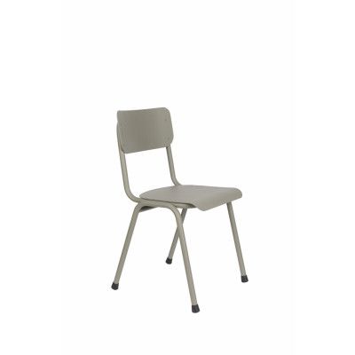 ZUIVER Back To School trädgårdsstol, stapelbar - mossgrön aluminium
