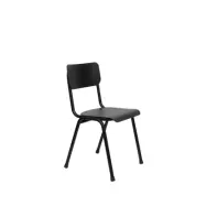 ZUIVER Back To School trädgårdsstol, stapelbar - svart aluminium
