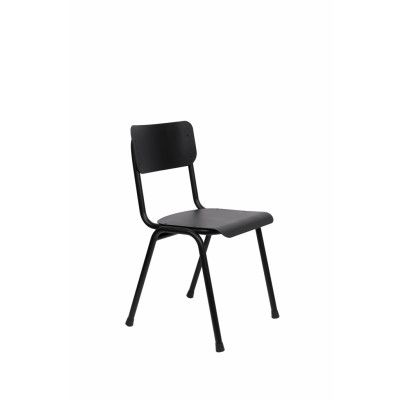 ZUIVER Back To School trädgårdsstol, stapelbar - svart aluminium