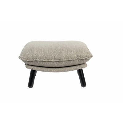 ZUIVER Lazy Sack fotpall LL, rektangulär - ljusgrå polyester och bokträ