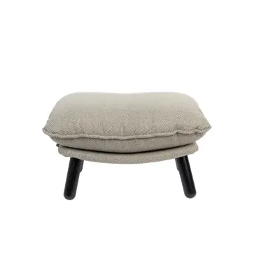 ZUIVER Lazy Sack fotpall LL, rektangulär - ljusgrå polyester och bokträ