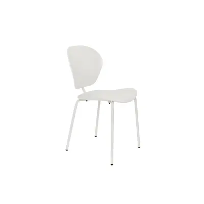 ZUIVER Ocean matbordsstol i kokosmjölk - vitåtervunnen plast från havet och vit metall