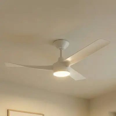 Airona LED-takfläkt, vit, dimbar, DC, tystgående – Lucande - Vardagsrum - Modern - Plast
