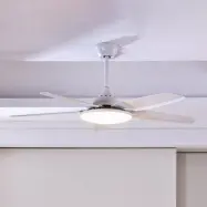 Divian LED-takfläkt, vit, DC, tystgående, CCT – Lucande - Vardagsrum - Modern - Metall - Med en ljuskälla