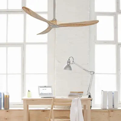 ECO GENUINO takfläkt krom/ljus trä 152 cm – CasaFan - Vardagsrum - Modern