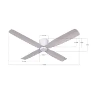 Fraser takfläkt vit/ek DC tystgående Ø 132 cm – Beacon Beacon Lighting - Vardagsrum - Modern - Trä