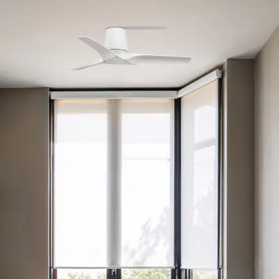 Hey S takfläkt, vit, likströmsmotor, tystgående, Ø 90 cm FARO BARCELONA - Vardagsrum - Modern - Plast