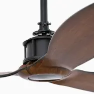 Just Fan M takfläkt, Ø 128 cm, svart/mörkt trä FARO BARCELONA - Vardagsrum - Metall
