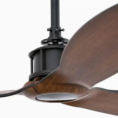 Just Fan M takfläkt, Ø 128 cm, svart/mörkt trä FARO BARCELONA - Vardagsrum - Metall