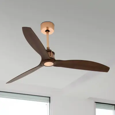 Just Fan takfläkt, Ø 128 cm, koppar/valnöt FARO BARCELONA - Vardagsrum - Modern - Plast