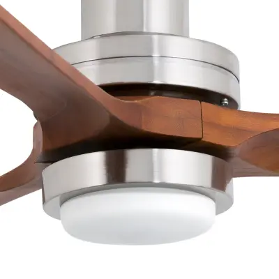 LED-takfläkt Lantau L, Ø132 cm, nickel/mörk furu Lantau L LED FARO BARCELONA - Vardagsrum - Metall