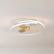 LED-takfläkt Ocean vit/trä DC tyst CCT – Mantra Mantra Iluminación - Vardagsrum - Modern - Plast - Ring