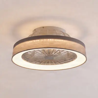 Mace LED-takfläkt, grå, tystgående, DC, Ø 48 cm, CCT – Lindby - Vardagsrum - Modern - Plast - Rund