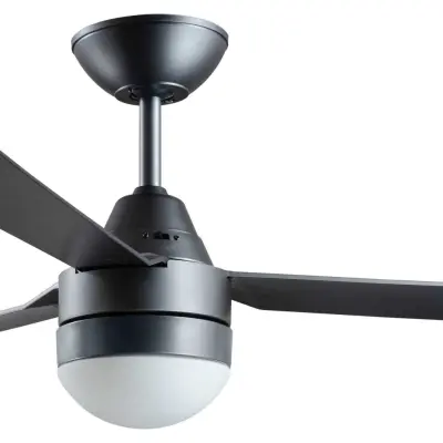 Megara takfläkt med belysning, titan, 122 cm, tystgående – Beacon Beacon Lighting - Vardagsrum - Modern - Plast