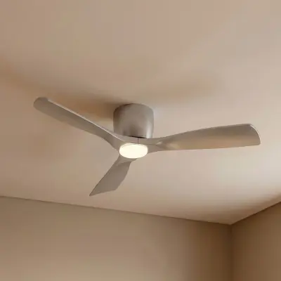 Moneno Smart LED-takfläkt, silver, DC, dimbar, CCT – Lucande - Vardagsrum - Modern - Metall