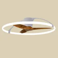 Smart LED-takfläkt Nepal, silver/valnöt – Mantra Mantra Iluminación - Vardagsrum - Modern - Metall - Ring