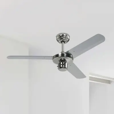 Takfläkt Industrial, krom, tystgående, 122 cm – Westinghouse - Modern - Metall