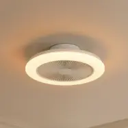 Vedin LED-takfläkt, Ø 45 cm, RGBW, dimbar, vit, DC – Lindby - Vardagsrum - Modern - Plast - Rund
