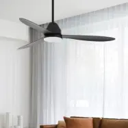 Whitehaven takfläkt med belysning, svart, tystgående – Beacon Beacon Lighting - Vardagsrum - Modern - Plast