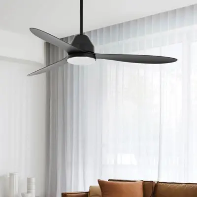 Whitehaven takfläkt med belysning, svart, tystgående – Beacon Beacon Lighting - Vardagsrum - Modern - Plast