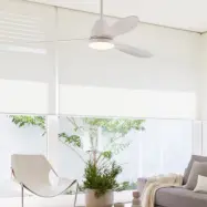 Whitehaven takfläkt med belysning, vit, tystgående – Beacon Beacon Lighting - Vardagsrum - Modern - Plast
